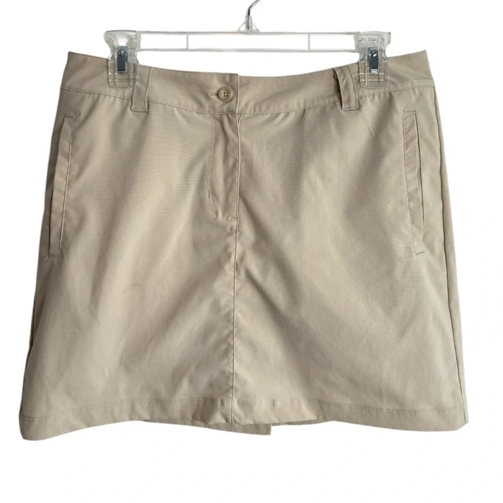Columbia Golf Skort Womens Size 8 Khaki Tennis Pickleball Walking Classic Preppy